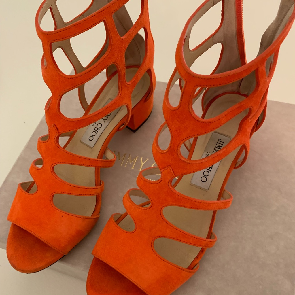 Jimmy Choo Ren 35 Orange Size 38 Sandals